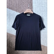 高領(lǐng)短袖女T69好品質(zhì)韓國修身薄棉簡(jiǎn)約百搭短袖套頭夏女T恤打底衫 深藍色 S 碼短袖（現貨即b