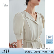 范思藍恩夏季正式場(chǎng)合法式職業(yè)連衣裙女夏新款氣質(zhì)收腰面試裙子通勤連衣裙 米色 M