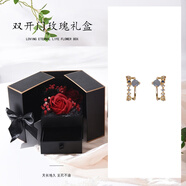 憶瑾「海藍霧語(yǔ)」藍色妖姬貓眼石耳釘女925銀針超仙復古森系耳飾耳環(huán) 【雙開(kāi)門(mén)花盒】貓眼石耳環(huán)【銀針】