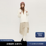 moussy&sly新品甜美日系風(fēng)面料拼接衛衣連衣裙女038HAL33-0311 象牙色013 均碼 00020/F