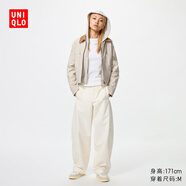 優(yōu)衣庫女裝針織廓形長(cháng)褲/休閑褲彎刀褲加長(cháng)款25新款484159 483723 483723/01乳白色 3XL