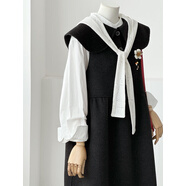 女士高端大氣上檔次連衣裙正式場(chǎng)合2025冬新款娃娃領(lǐng)毛呢連衣裙女 圖片色【贈送胸針】 S