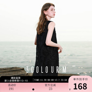 三彩2025夏季新款無(wú)袖圓領(lǐng)背心裙A字裙剪花連衣裙長(cháng)裙小黑裙M 經(jīng)典黑 M 160/84A