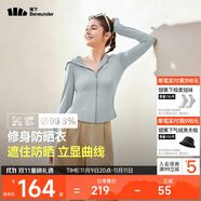 蕉下（beneunder）防曬衣女涼感修身AL11924短款辣妹防曬服女外套烏云灰XXL