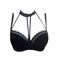 小紅書(shū)倒鉤冷假兩件套連衣裙的婦女早秋新韓國性感腰黑色西裝 主圖同款蕾絲內衣 M