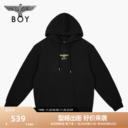 BOY LONDON秋季男女同款潮牌朋克哥特字母長(cháng)袖連帽套頭衛衣N04023 黑色 M