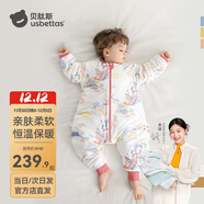 貝肽斯睡袋嬰兒春秋冬季新生寶寶防踢被恒溫保暖兒童分腿防驚跳連體衣服 冬季加厚-感溫(0-15℃）鳳鸞 M碼 80-90cm(建議1.5-2.5歲）