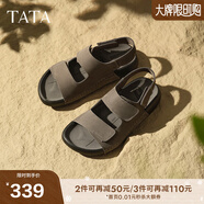 他她（TATA）復古勃肯鞋女秋季新款厚底沙灘鞋外穿拖鞋涼鞋男女同款 灰色AAD01BL5 41