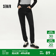 森馬（Semir）森柔|森馬牛仔褲女冬季修身抓毛小腳褲顯瘦舒適韓版休閑潮流長(cháng)褲 牛仔水洗黑98201 29