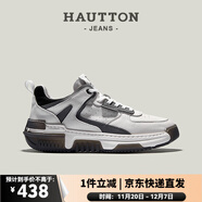 皓頓（HAUT TON）男鞋時(shí)尚潮流拼色厚底板鞋男士運動(dòng)休閑鞋 YD497 白色 40 