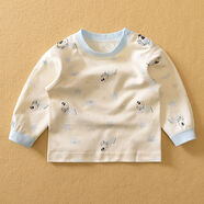 哈咪奇春秋嬰兒純棉秋衣肩扣睡衣寶寶無(wú)骨內衣兒童無(wú)骨棉毛衫上衣 3017春秋純棉無(wú)骨淺藍 130 130cm無(wú)肩扣