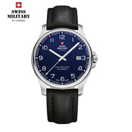 瑞士軍表（SWISS MILITARY）圣誕新年禮物原裝進(jìn)口男手表商務(wù)休閑ETA機芯男女情侶款五年聯(lián)保 30200.26-數字藍盤(pán)-皮帶