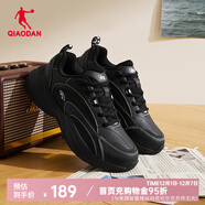 喬丹休閑鞋女鞋2025冬季網(wǎng)球鞋革面防水保暖運動(dòng)鞋白色老爹鞋跑步鞋 黑色/喬丹白 35