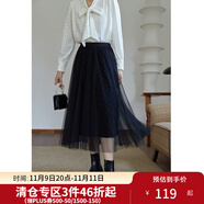 獨(dú)束大碼女裝網(wǎng)紗半身裙女秋冬新款胖mm優(yōu)雅絲絨a字裙 半身裙 L