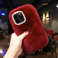 藍彩何蘋(píng)果17ProMax真毛茸茸手機殼iPhone16獺兔毛絨套15plus適用14女13 百分百真獺兔毛假一賠萬(wàn) 蘋(píng)果型號定制下單即默認不