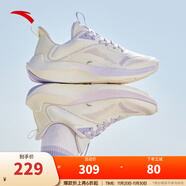 安踏（ANTA）【毒刺】安踏女鞋運動(dòng)鞋冬季跑步鞋子女慢跑鞋 象牙白/迷霧紫/淡紫灰-2 37.5 (女)