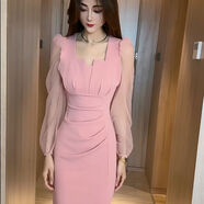 白展唐裙子女款爆款2024新款高級感時(shí)尚連衣裙女2024夏季新款氣質(zhì)拼接蕾 粉色 S 建議95斤以?xún)?
                                         title=