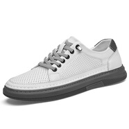For WEll男皮鞋鏤空夏新款透氣男士豆豆鞋舒適駕車(chē)鞋休閑男鞋 men  shoes 白色 38