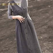 夏典素訂女王（SE.PSTP）赫本風(fēng)2025秋冬新款氣質(zhì)感通勤收腰系帶無(wú)袖馬甲背心連衣裙女 灰色 (單/件馬甲腰帶)原創(chuàng  )輕奢大品牌官方旗艦 S 建議100斤以?xún)?
                                         title=