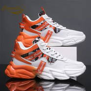 鱷魚(yú)恤冬季男鞋2025新款潮流休閑厚底增高高幫鞋戶(hù)外運動(dòng)老爹潮鞋 白桔 39