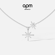 APM Monaco[楊紫同款]六芒星項鏈女生設計感時(shí)尚飾品送女友生日禮物毛衣鏈 雙顆六芒星項鏈