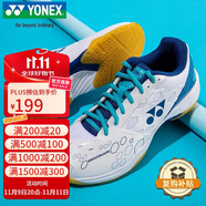 YONEX尤尼克斯羽毛球鞋yy入門級(jí)訓(xùn)練減震動(dòng)力墊男女SHB101CR 白/藍(lán)39.5