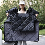 賽樂(lè )透冬季擋風(fēng)被電動(dòng)車(chē)三輪車(chē)二輪包車(chē)擋風(fēng)被冬季加厚加厚擋風(fēng)保暖通用 新款加大加絨加厚雙把套加口袋純色黑