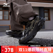 美津濃（MIZUNO）男女跑步運動休閑鞋緩震透氣網(wǎng)面RACER S 1.0 21/暗黑金屬 42.5