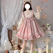 原創(chuàng  )定制Lolita秋冬娃娃領(lǐng)連衣裙中大童可愛(ài)粉色派對生日裙洛麗塔 粉紅色 XXS