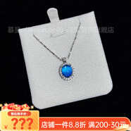 慕呈（MuurceeR）【藍閃蝶項鏈】蝶翼真蝴蝶翅膀小眾情侶禮物吊墜可調節精致時(shí)尚送 藍閃蝶(蛋面)鈦鋼鏈+禮盒包裝