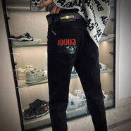 秋季新款刺繡貓頭牛仔褲男網(wǎng)紅潮牌百搭修身彈力小腳直筒長(cháng)褲 黑色刺繡貓頭高質(zhì)量 28 28