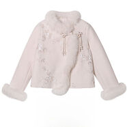 愛(ài)裳霓新中式復古國風(fēng)高級感夾棉刺繡短外套入冬新款半身裙毛毛拼接套裝 外套（夾棉加厚更保暖） XS