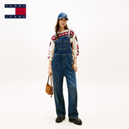 Tommy HilfigerTOMMYTommy25秋冬新款男女提花肩帶牛仔背帶褲 牛仔藍1CE XS
