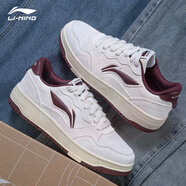 LI NING李寧板鞋男鞋夏季新款經(jīng)典小白鞋子低幫休閑 云霧白_絳紅紫【天跡SOFT】 39