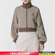阿迪達斯（adidas）運動(dòng)套裝女 2025新款冬季時(shí)尚三葉草立領(lǐng)短款夾克外套 束腳長(cháng)褲子 KC2645/深棕短款夾克-單件 S