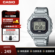 卡西歐（CASIO）數顯電子表 多功能復古小方塊手表 戶(hù)外運動(dòng)男女初高中生校園腕表 W-218HD-1AVDF