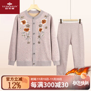 俞兆林（YUZHAOLIN）媽媽裝保暖內衣兩件套裝女加絨加厚中老年人秋冬衣服褲子奶奶冬裝 駝色 3XL