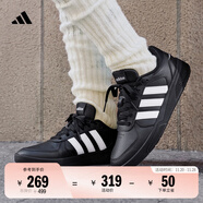 adidas COURTBEAT休閑舒適低幫籃球風(fēng)板鞋男女阿迪達斯官方輕運動(dòng)   黑色/白色   39