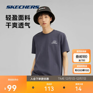 斯凱奇夏季男女情侶同款繽紛休閑系列透氣半袖針織短袖T恤L223U165