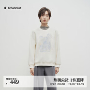 播商場(chǎng)同款灰色無(wú)帽衛衣女25早春新款寬松圓領(lǐng)上衣女BDS1VD1569 W20柔白 M