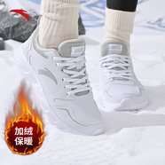 安踏女鞋運動(dòng)鞋跑步鞋秋季網(wǎng)面透氣軟底減震防滑旅游媽媽鞋黑色跑鞋 【皮面防水 內絨保暖】安踏白 淡灰 淡灰5525-1 37.5