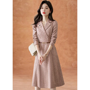 可蓓兒西裝領(lǐng)連衣裙女春秋季新款穿搭時(shí)尚減齡洋氣氣質(zhì)優(yōu)雅高級感裙子L