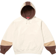 SupremeSS25 WEEK12 Paneled Hooded Sweatshirt 拼接背面徽標圖案衛衣 米色/Beige S
