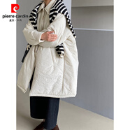 皮爾卡丹（pierre cardin）淺色a字繭型棉服女顯瘦不臃腫中長(cháng)款晉江新款棉襖日雜風(fēng)外套 奶糖白 S