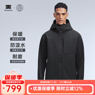 天石鵝鎧甲春秋季加絨軟殼衣男士連帽長(cháng)袖彈力舒適戶(hù)外防風(fēng)外套G625 黑色 加絨款 L 175/96A