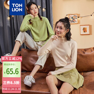 唐獅（TonLion）2021打底衫女內搭長(cháng)袖T恤半高領(lǐng)短款上衣 加絨/米杏色/二批 S 