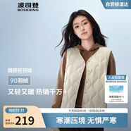 波司登25年羽絨馬甲女士秋冬90絨輕薄V領(lǐng)修身短款休閑送禮物外套