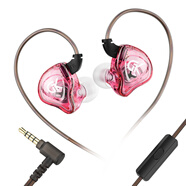 g.k AK8入耳式雙動(dòng)圈有線(xiàn)耳機HIFI級高保真游戲吃雞耳麥帶麥話(huà)筒 KZ EDX PRO QKZ AK6 透紅色3.5mm