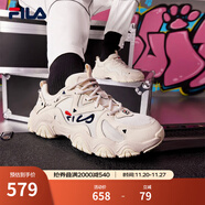 FILA 斐樂(lè )貓爪鞋4代女鞋老爹鞋情侶運動(dòng)鞋復古時(shí)尚休閑鞋網(wǎng)面透氣 【女款】古白色/白天鵝-AW 35.5