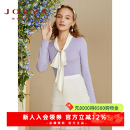 卓雅周末（JORYA weekend）安妮公主系列|23春季新款蝴蝶結珠飾修身長(cháng)袖羊毛針織衫EJWCCM16 紫色-預售7天 S -預售7天